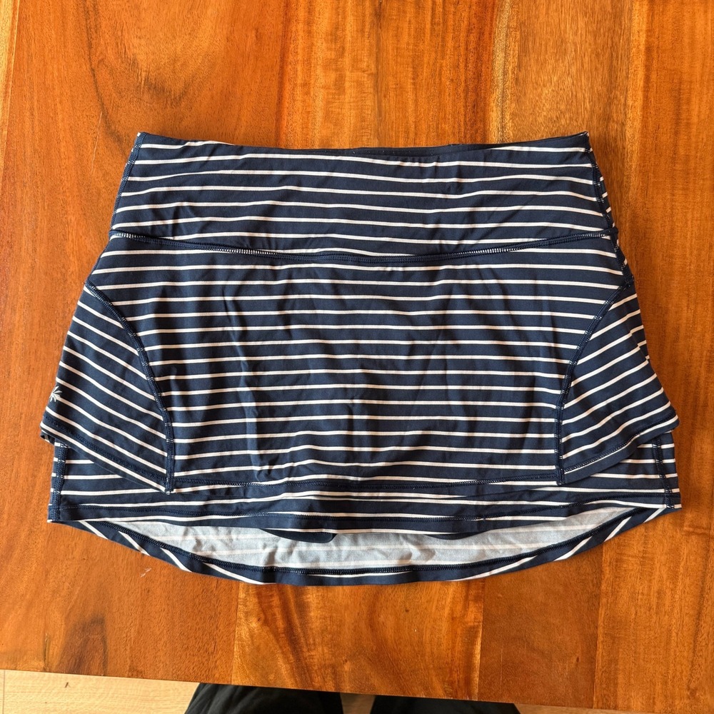 Athleta Women's Navy/White‎ Striped Athletic Skort Size M